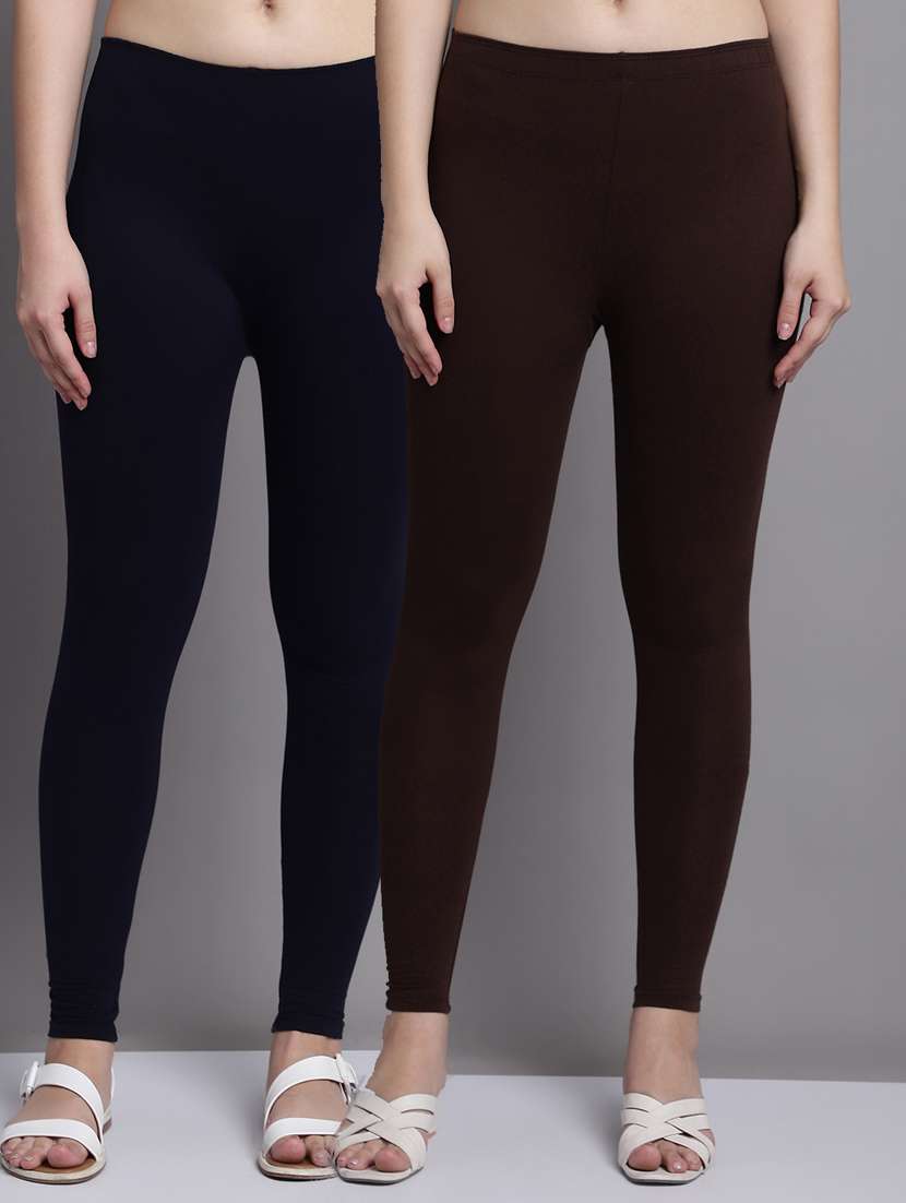 pack of 2 solid cotton leggings