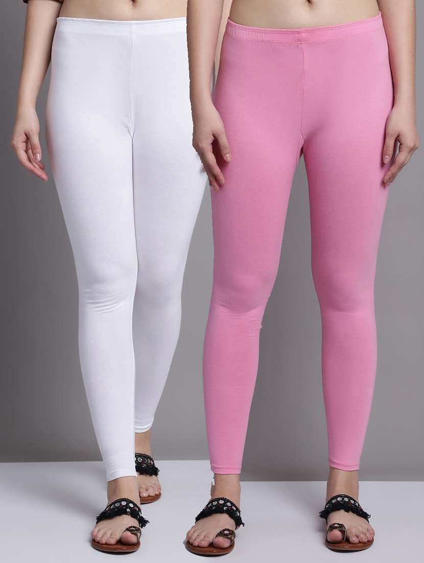 pack of 2 solid cotton leggings