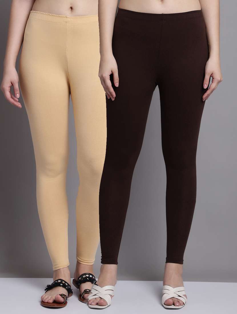 women pack of 2 solid leggings