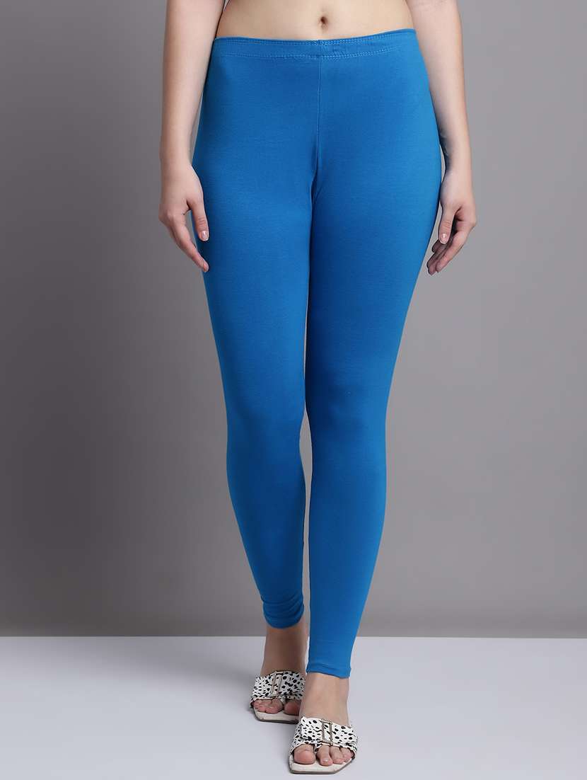 women multicolored solid set of 2 ankle length legging - 20951083 -  Standard Image - 3