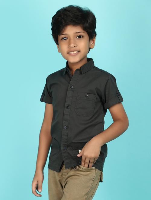 boys short sleeved solid shirt - 20951154 -  Standard Image - 0