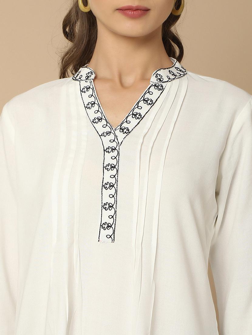 women embroidered mandarin neck tunic - 20951248 - Standard Image - 5