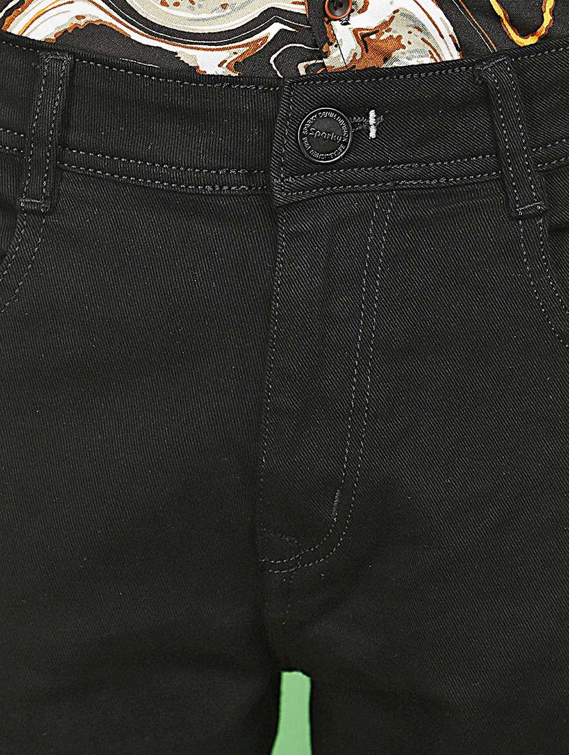 men solid black slim fit jeans - 20951267 -  Standard Image - 5