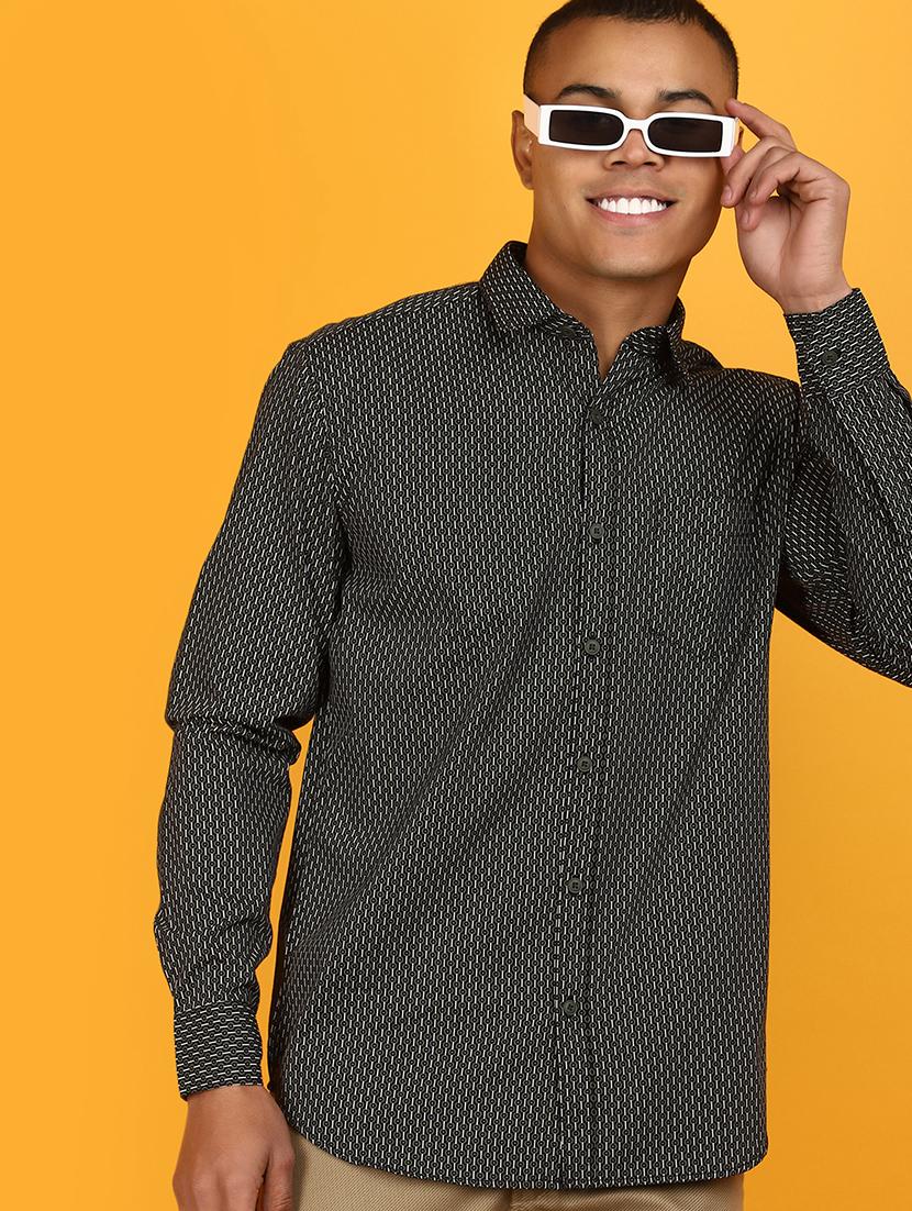 black printed cotton casual shirt - 20951280 - Standard Image - 3