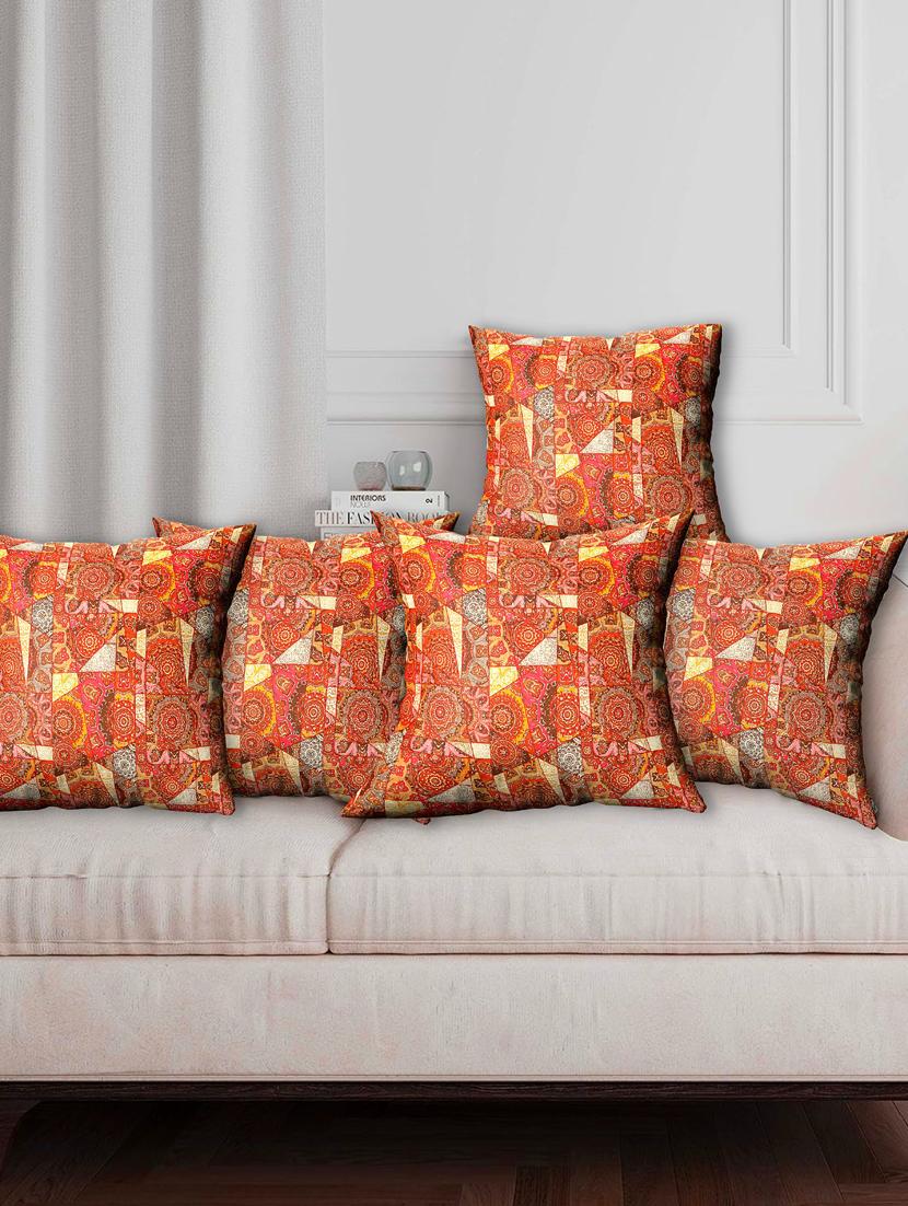 texstylers fancy stylish 16 x 16 inches jaipuri set of 5 pcs sofa cushion covers - 20951796 -  Zoom Image - 0