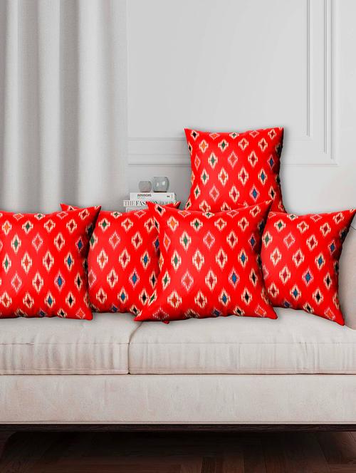 texstylers fancy stylish 16 x 16 inches jaipuri set of 5 pcs sofa cushion covers - 20951808 - Standard Image - 0