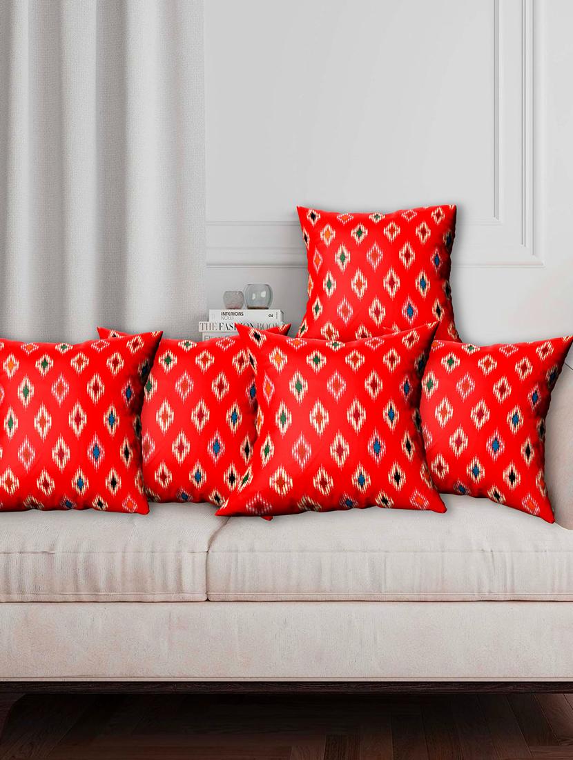 texstylers fancy stylish 16 x 16 inches jaipuri set of 5 pcs sofa cushion covers - 20951808 - Zoom Image - 0