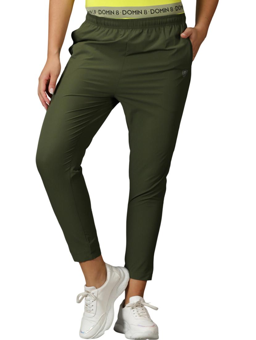 women olive solid track pant - 20951894 - Zoom Image - 0