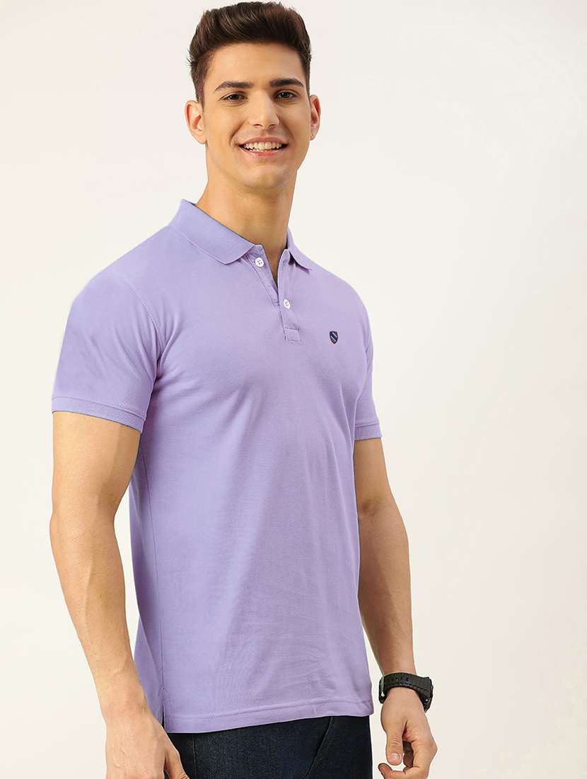 lavender cotton blend plain tshirt