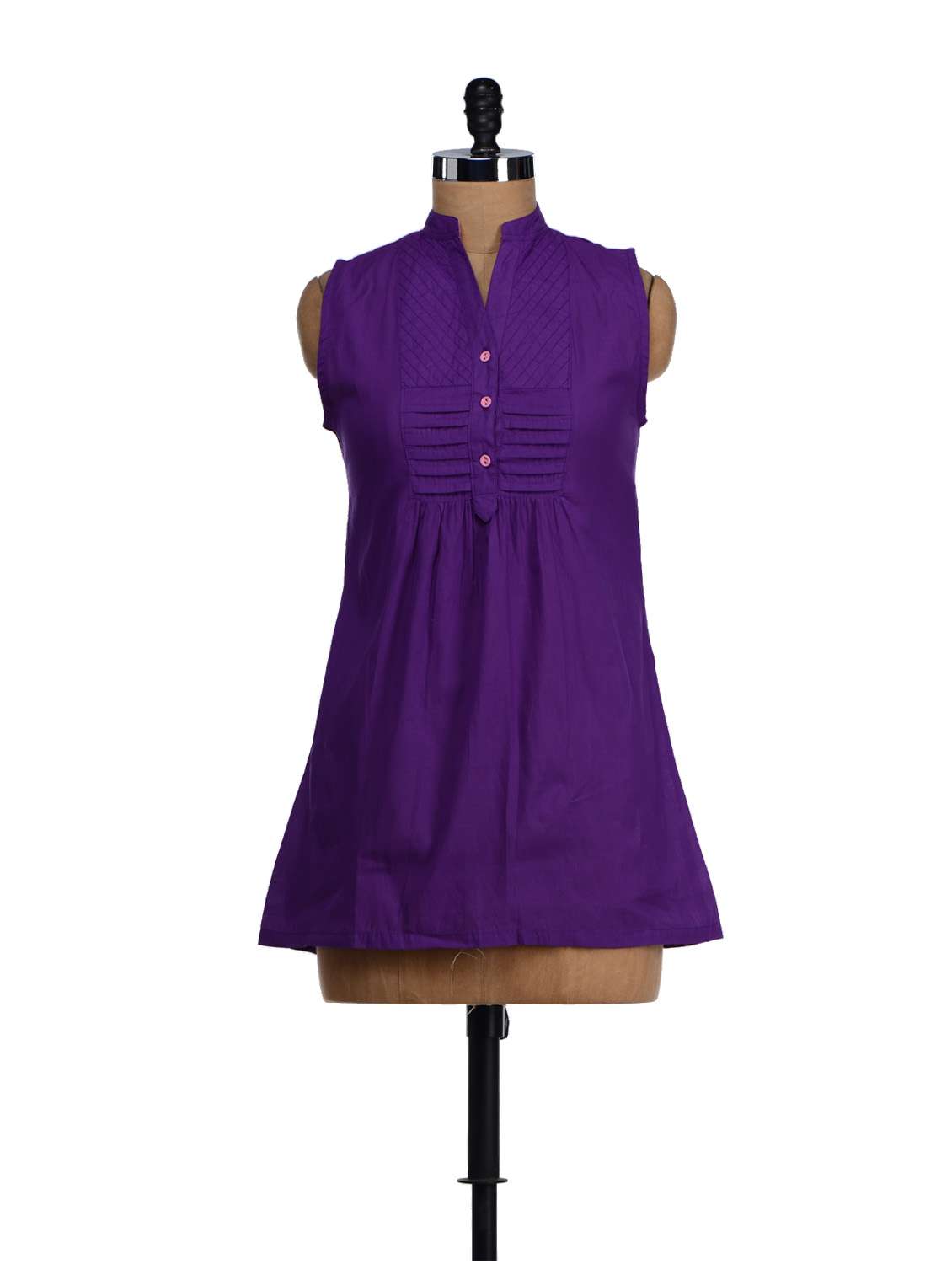 sleeveless purple short kurti