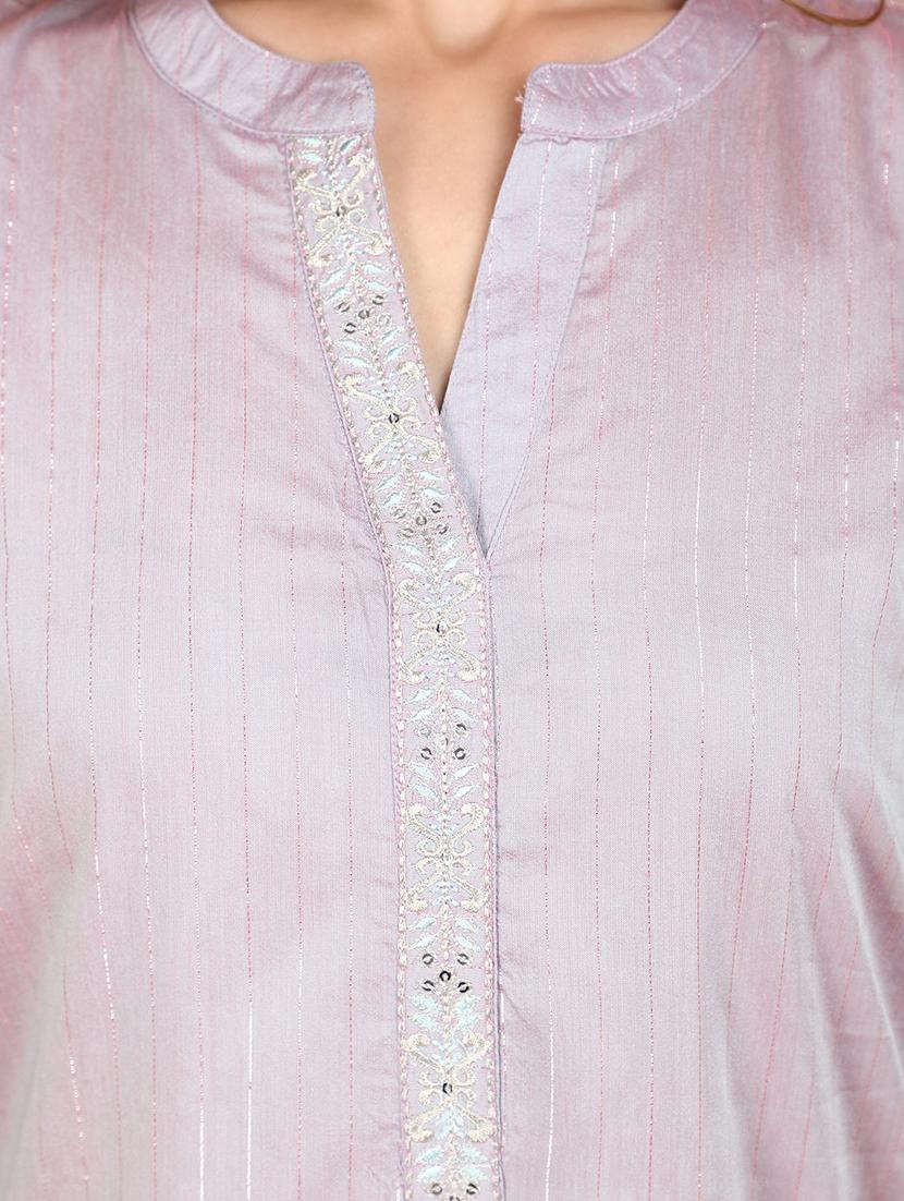 lavender cotton straight kurta - 20957400 - Standard Image - 5