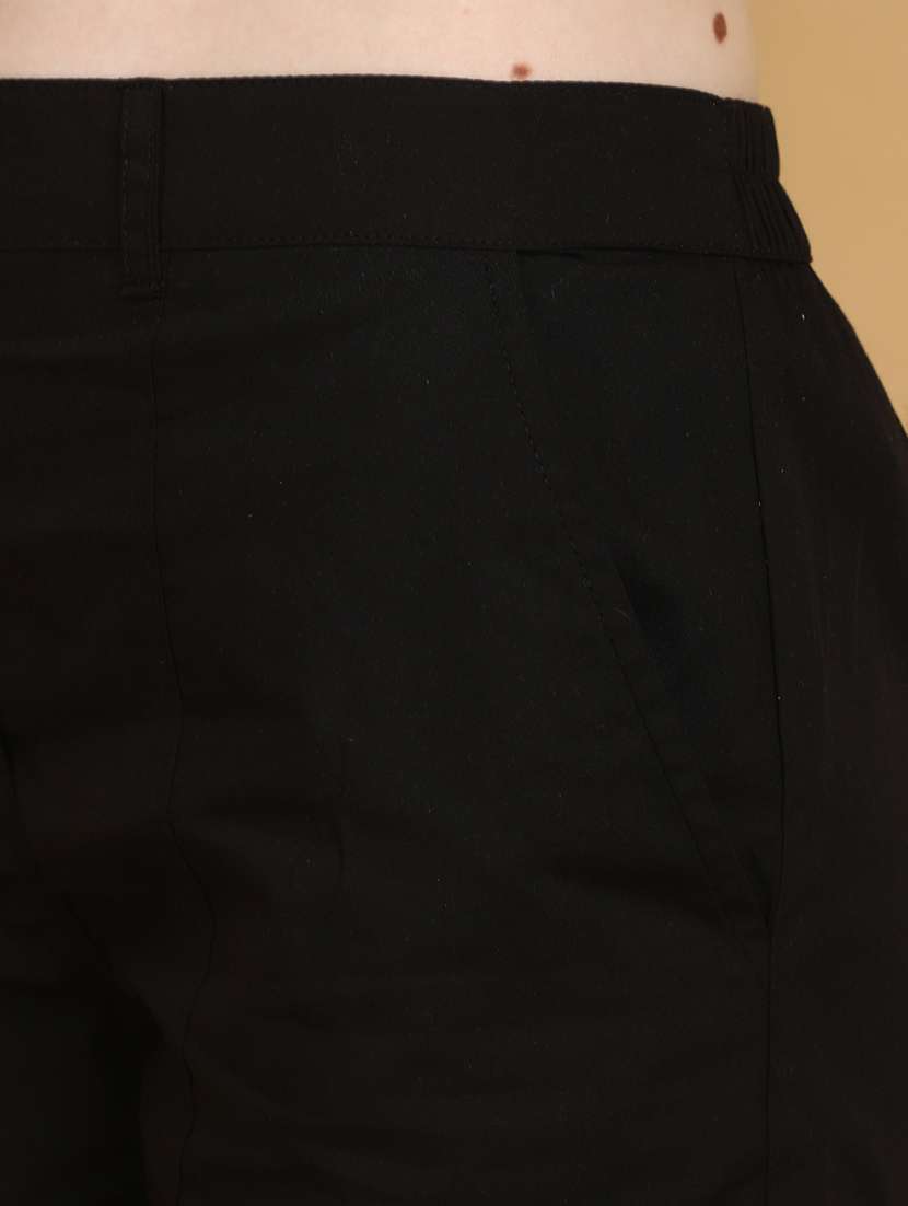 black solid cotton short - 20957413 -  Standard Image - 5