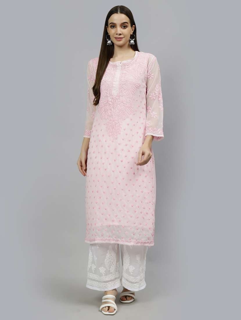 women three quarter sleeve straight kurta - 20957568 -  Zoom Image - 0