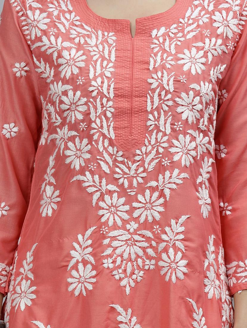 women three quarter sleeve straight kurta - 20957572 - Standard Image - 5