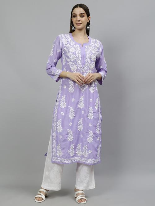women three quarter sleeve straight kurta - 20957573 - Standard Image - 0
