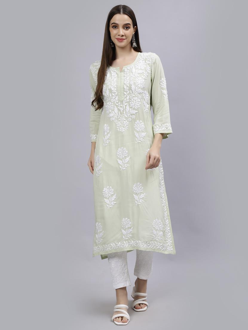 women three quarter sleeve straight kurta - 20957579 - Zoom Image - 0