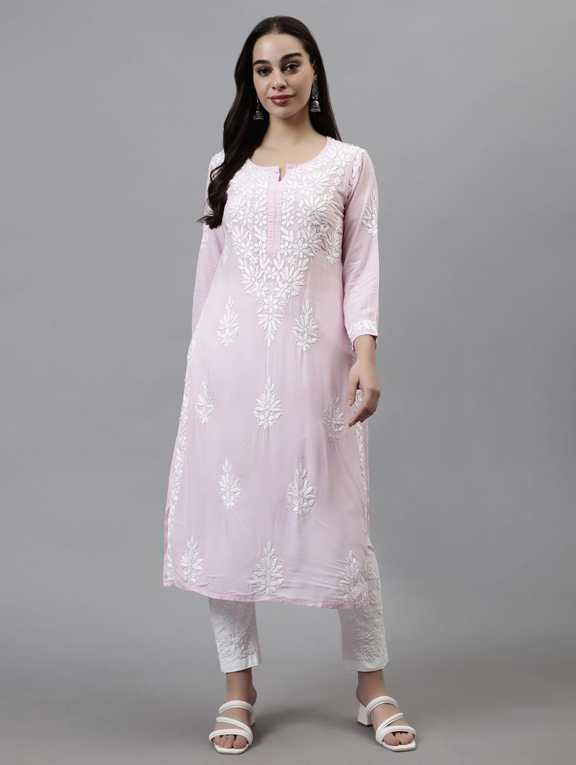 women three quarter sleeve straight kurta - 20957588 - Zoom Image - 0