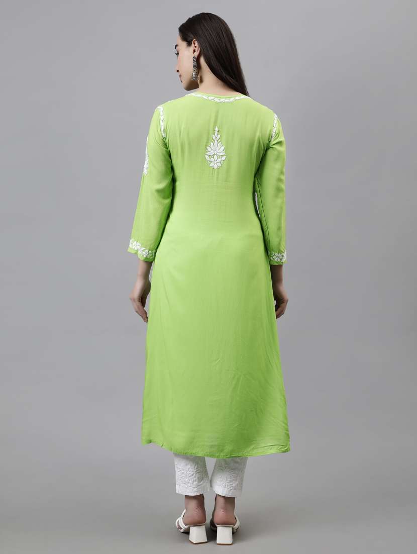 women three quarter sleeve straight kurta - 20957593 -  Standard Image - 3