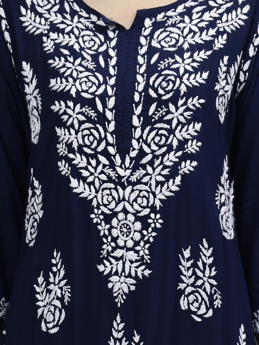 women three quarter sleeve straight kurta - 20957599 - Standard Image - 5