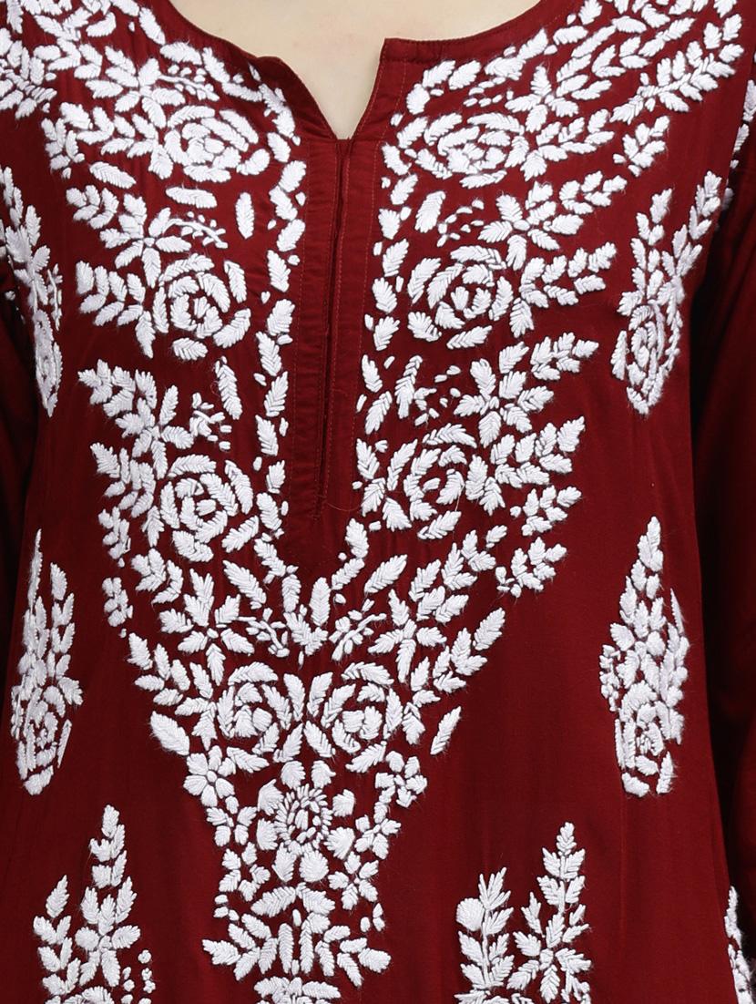 women three quarter sleeve straight kurta - 20957600 - Standard Image - 5