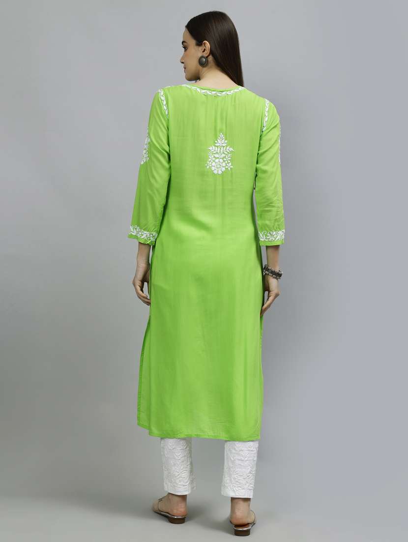 women three quarter sleeve straight kurta - 20957602 -  Standard Image - 3
