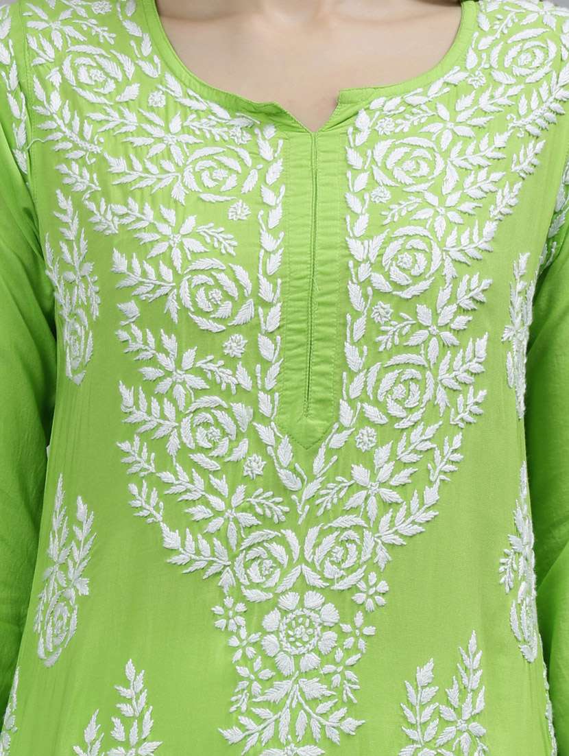 women three quarter sleeve straight kurta - 20957602 -  Standard Image - 5