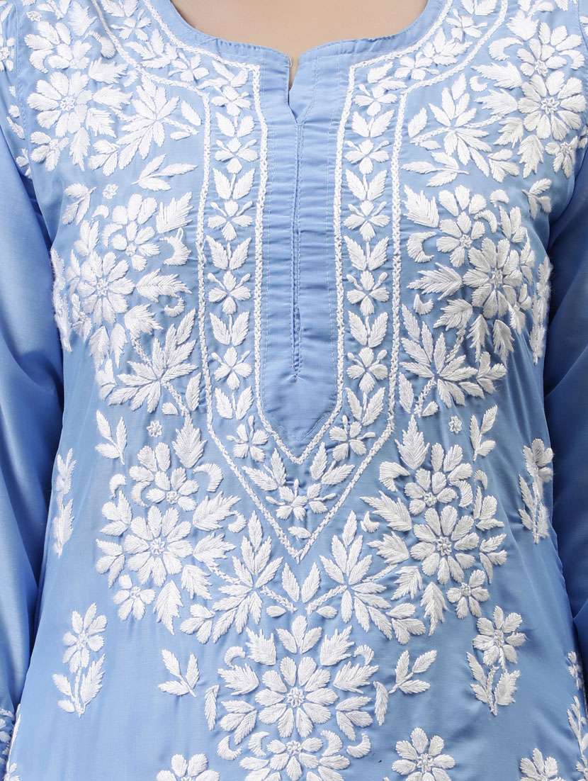 women three quarter sleeve straight kurta - 20957606 - Standard Image - 5