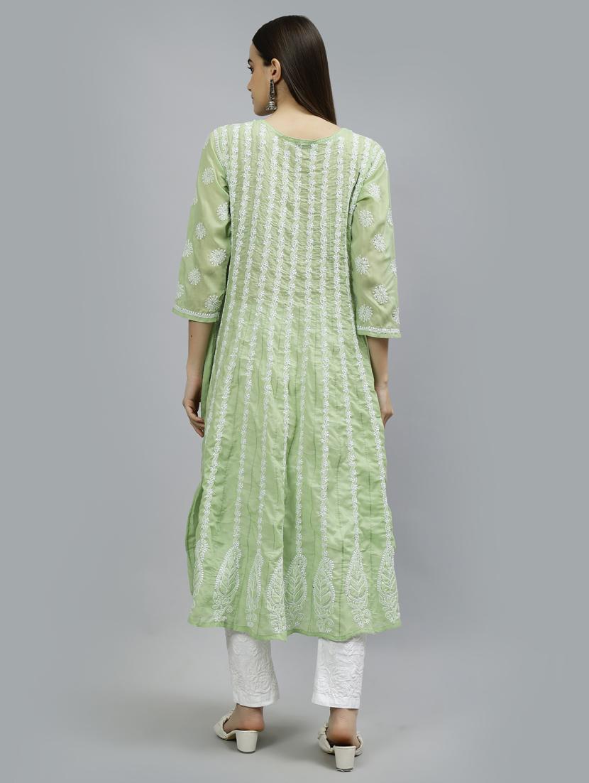 women three quarter sleeve anarkali kurta - 20957612 - Standard Image - 3