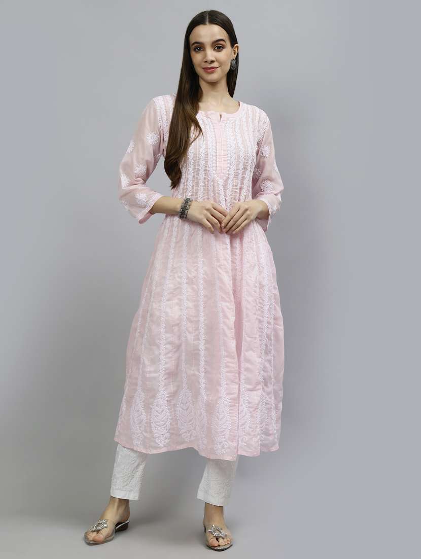 women three quarter sleeve anarkali kurta