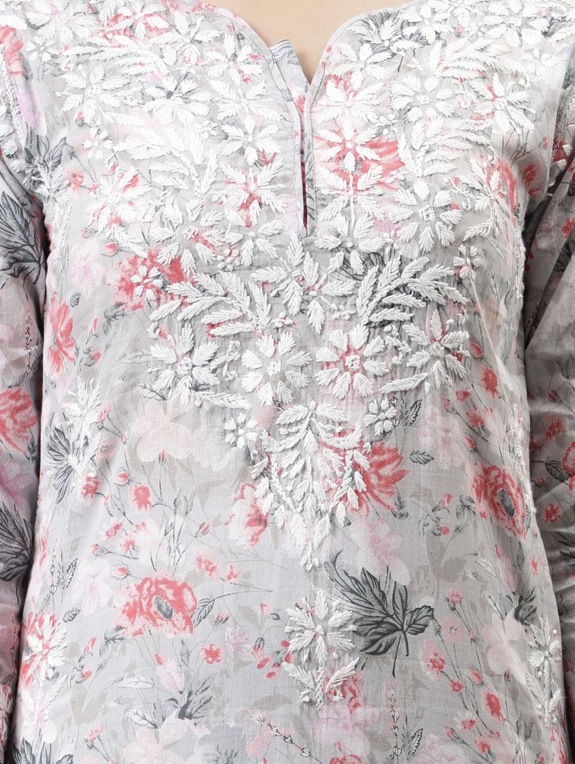 women three quarter sleeve straight kurta - 20957621 - Standard Image - 5