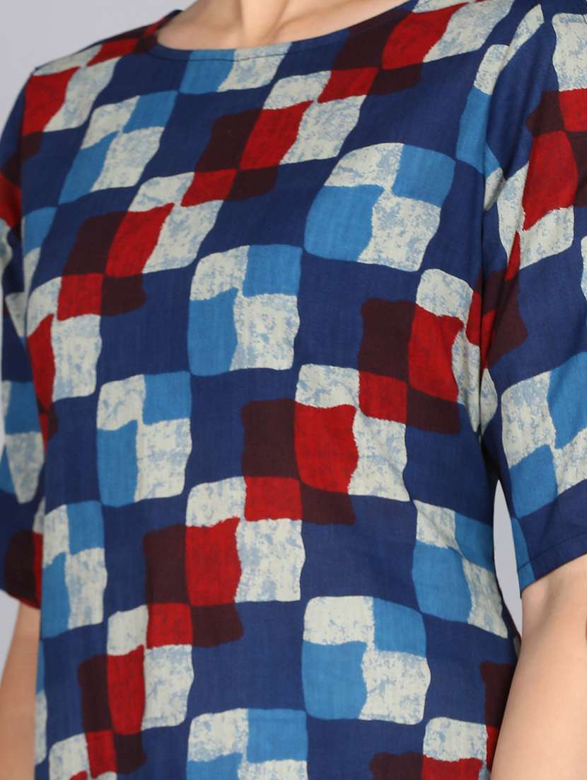 women multi color round neck straight kurta - 20957648 -  Standard Image - 3