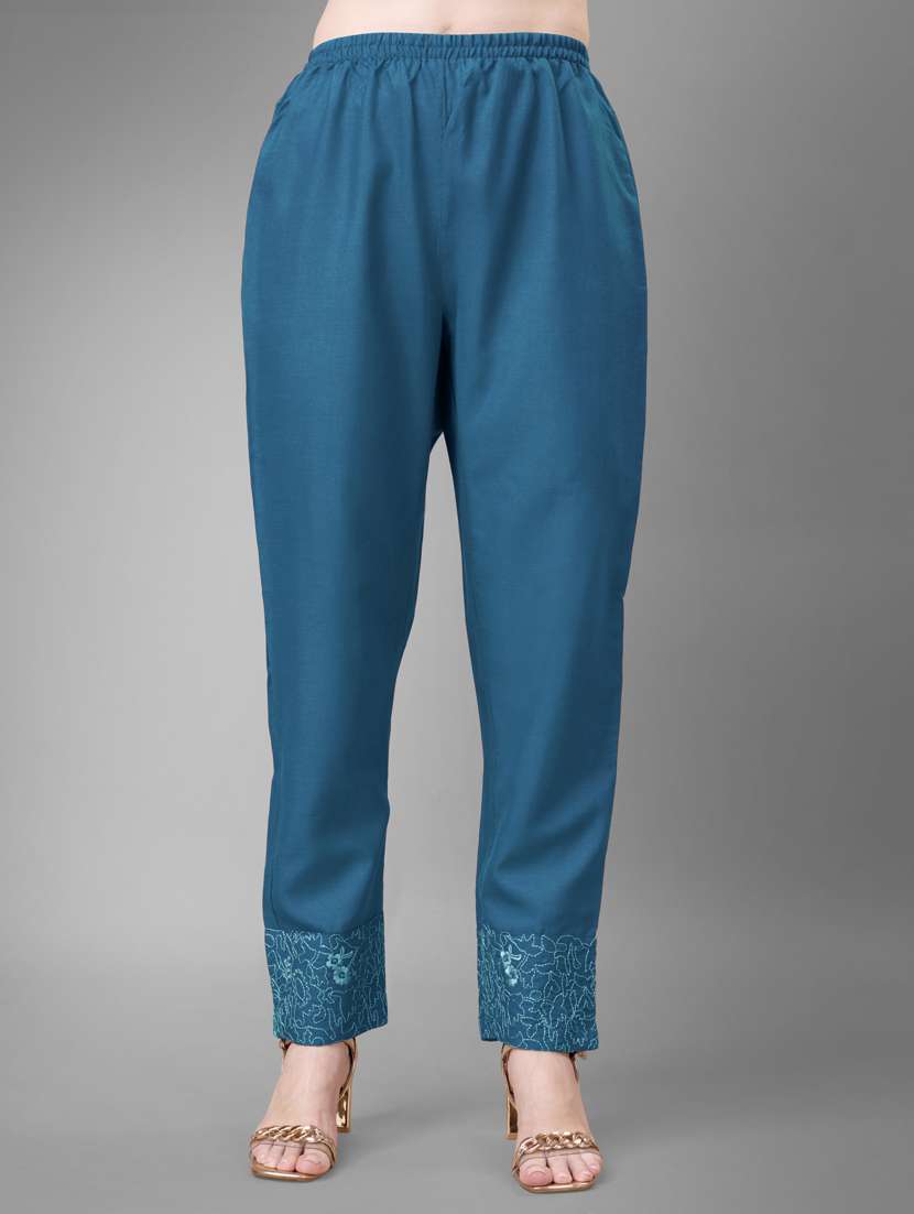 women three quarter sleeve kurta pant set - 20957924 - Standard Image - 3
