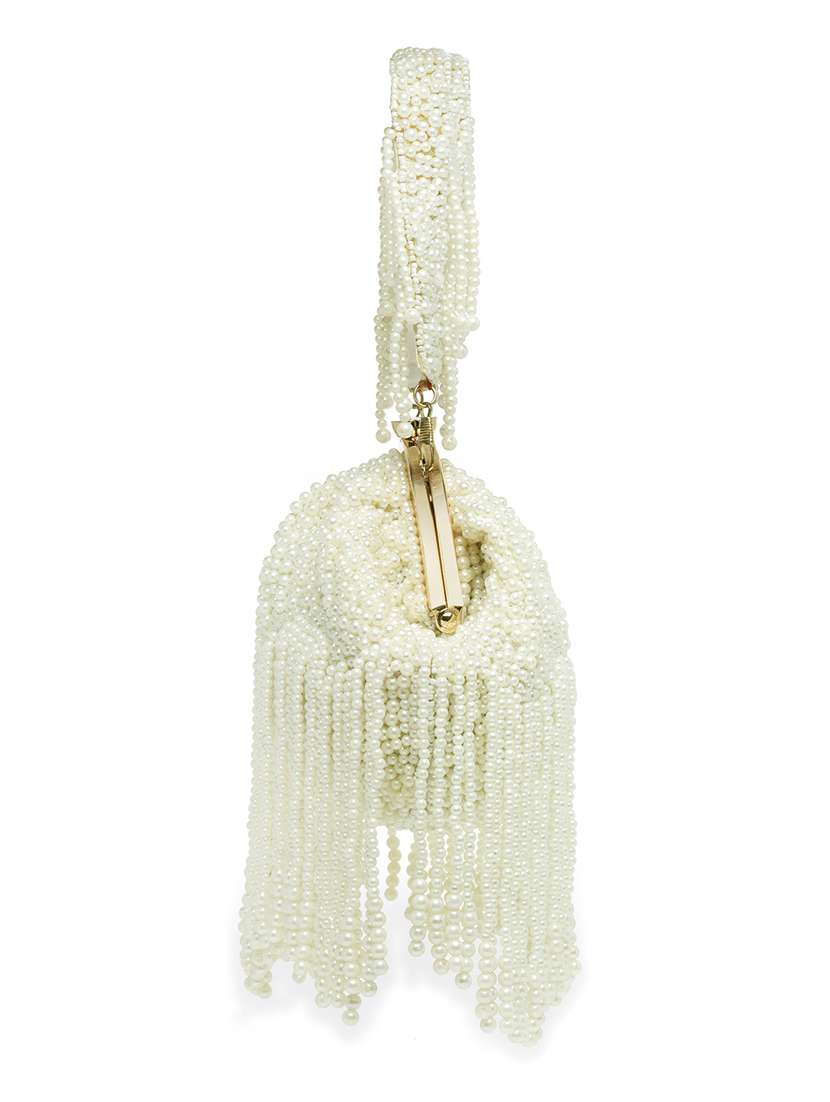 Embellished Faux Silk Box Clutch