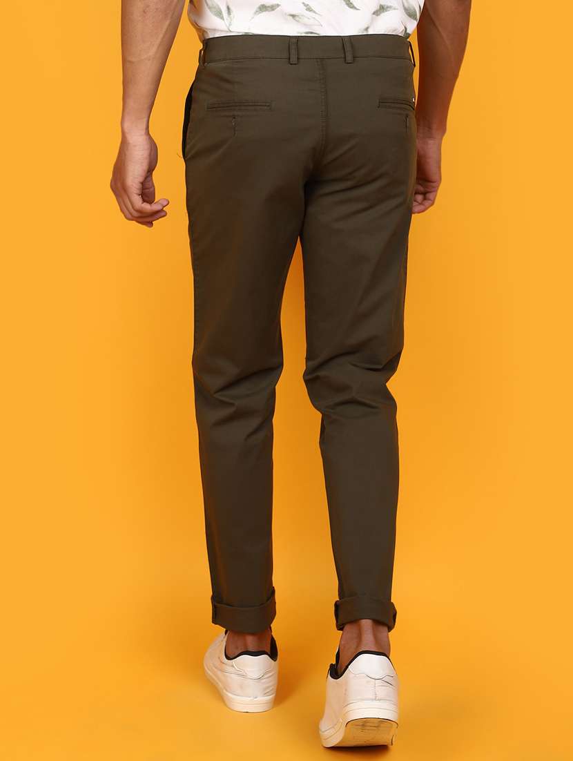 men solid full length chinos  - 20958748 -  Standard Image - 3