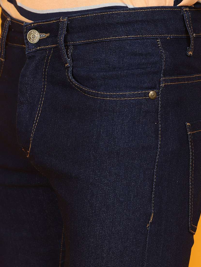 men mid rise plain denim jeans - 20958754 -  Standard Image - 3