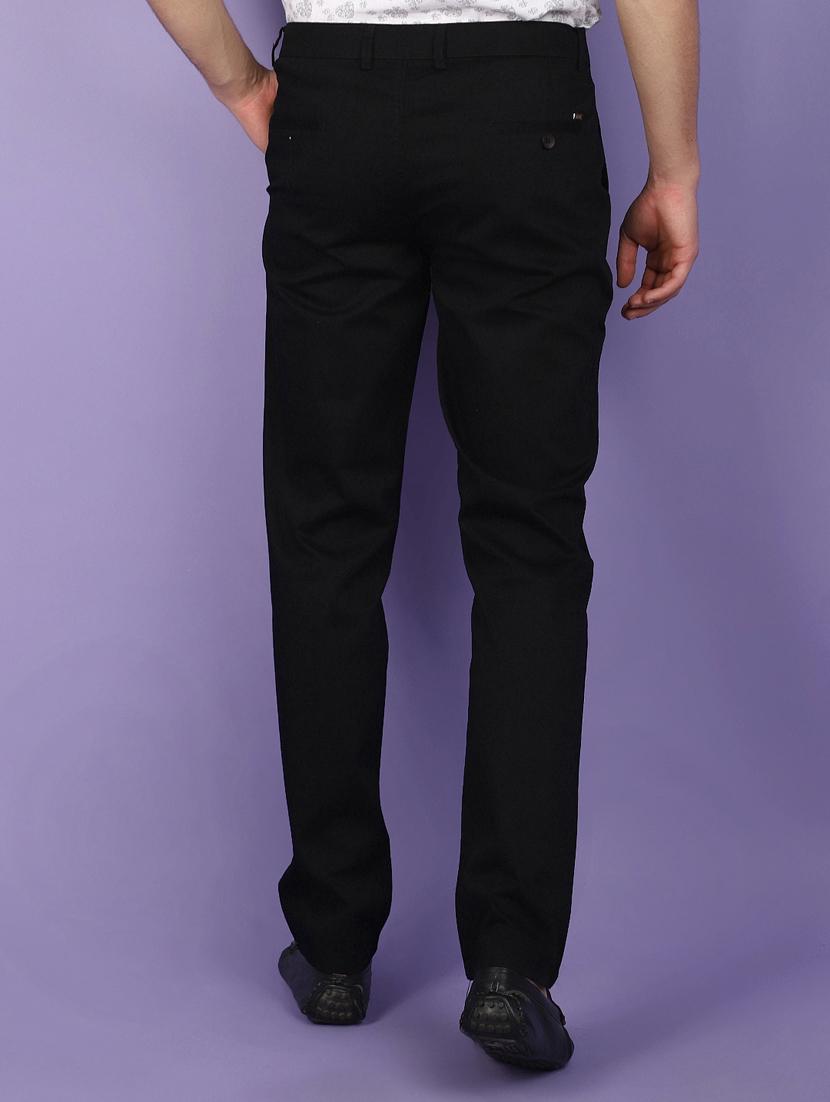 men solid full length chinos - 20958763 - Standard Image - 3