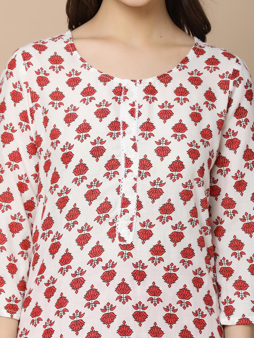 white rayon straight kurta - 20958788 - Standard Image - 5