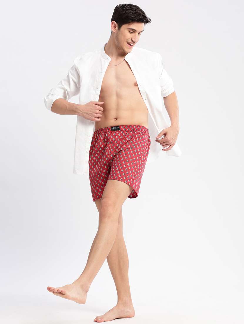 men rust printed boxer - 20960522 -  Standard Image - 3