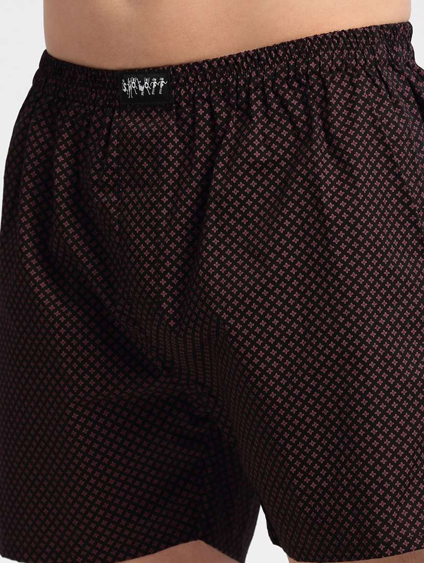 men black geometric printed boxer - 20960525 -  Standard Image - 5