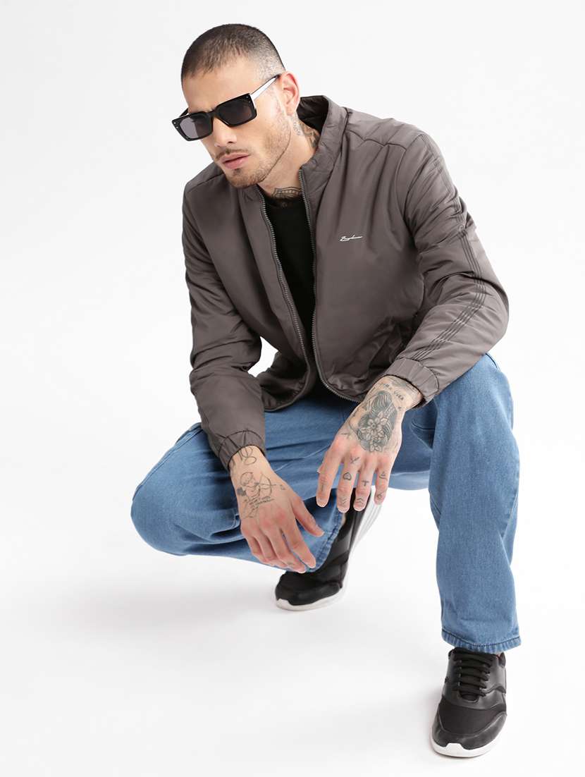 solid grey casual jacket - 20960533 -  Standard Image - 3