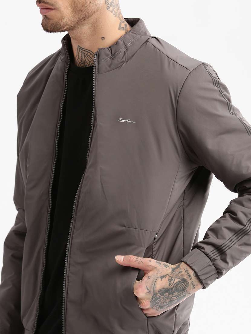 solid grey casual jacket - 20960533 -  Standard Image - 5