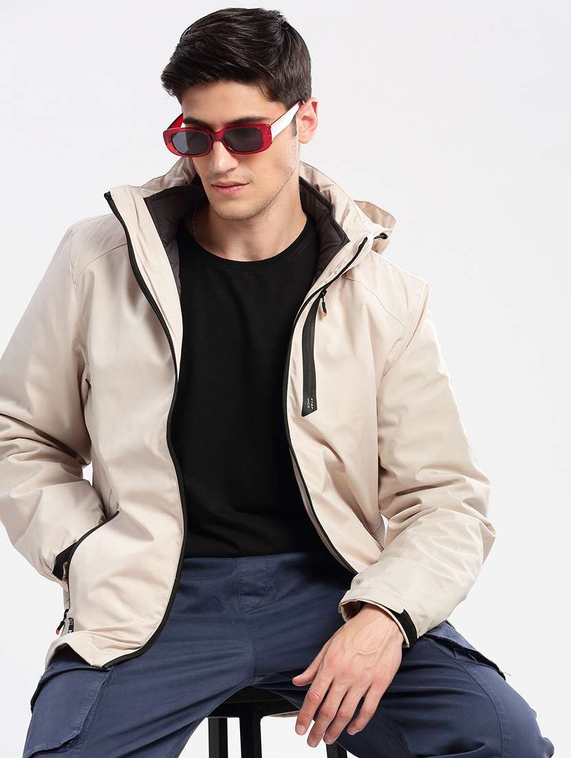 men long sleeved solid casual jacket - 20960579 - Standard Image - 3