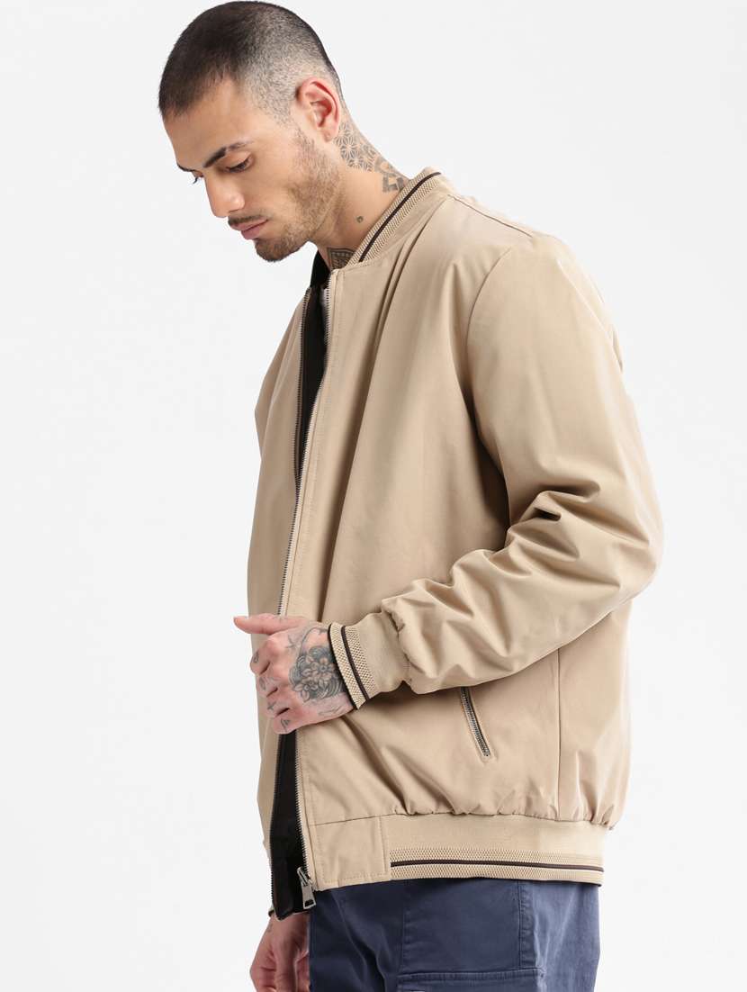 solid grey detailed casual reversible jacket - 20960594 - Standard Image - 3