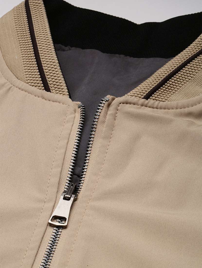 solid grey detailed casual reversible jacket - 20960594 - Standard Image - 8