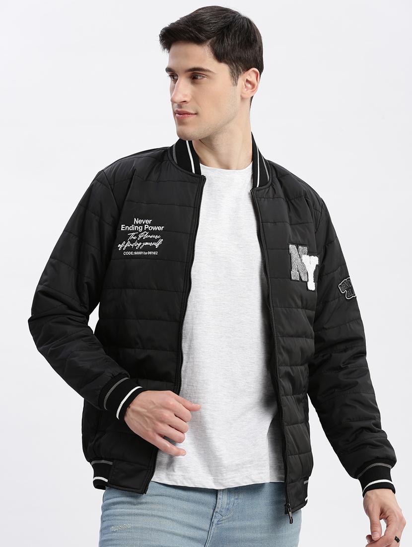 men long sleeve typography casual jacket - 20960608 - Standard Image - 3