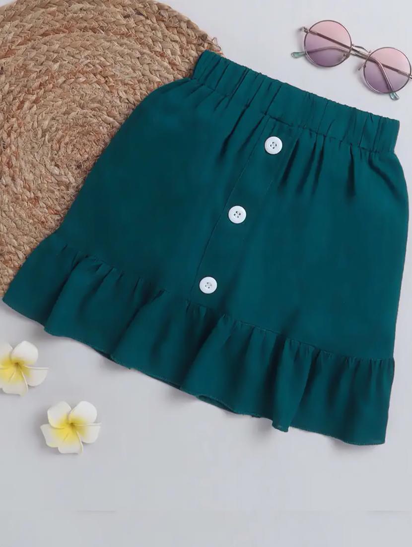 teal solid a-line skirt - 20960676 - Zoom Image - 0