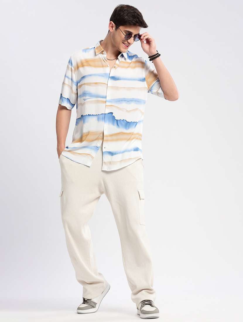 men collared short sleeve casual shirt - 20960708 -  Standard Image - 3