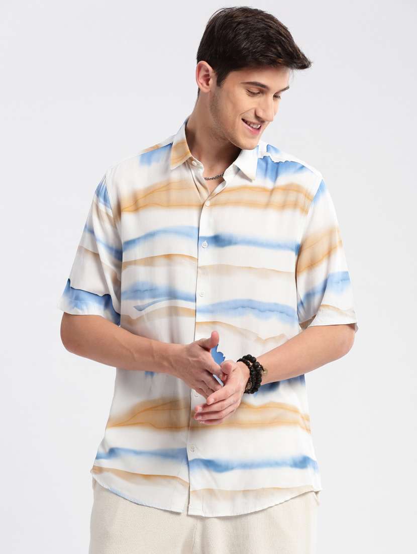 men collared short sleeve casual shirt - 20960708 -  Standard Image - 5