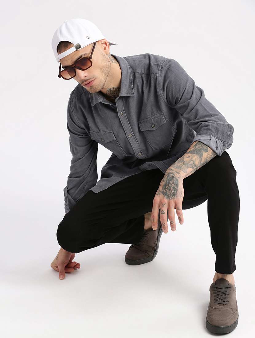 men collared long sleeve casual shirt - 20960728 -  Standard Image - 3