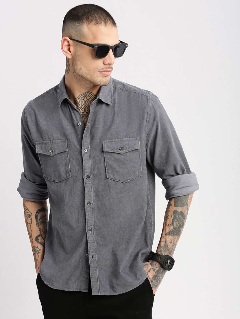 men collared long sleeve casual shirt - 20960728 -  Standard Image - 5